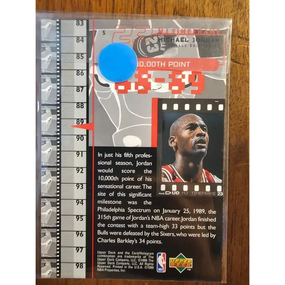 Michael Jordan 1999 Upper Deck #C5 - Scores 10,000th Point - MJ Retires - Jumbo